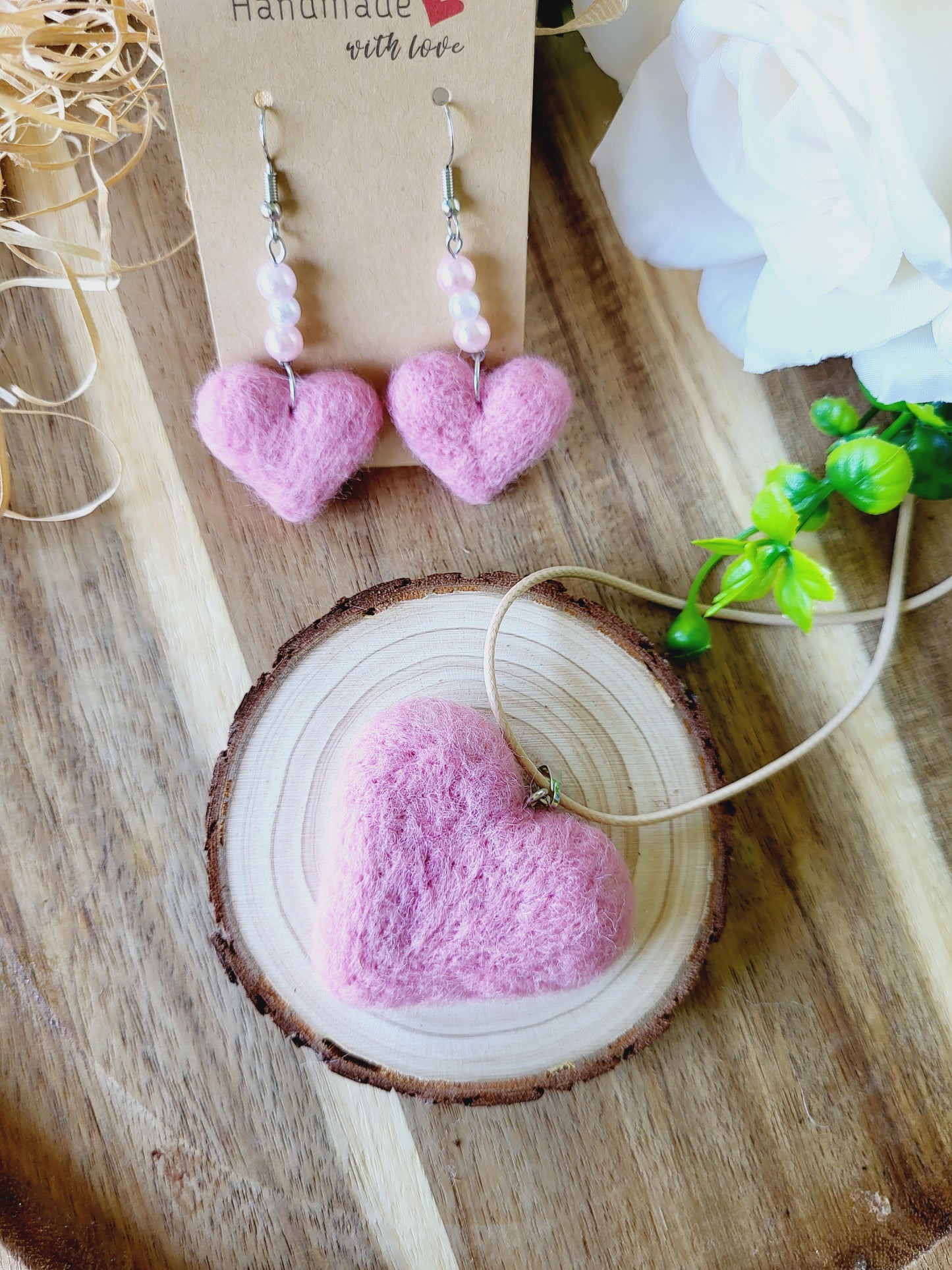 Set "Pretty pink" (lănțișor și cercei)
