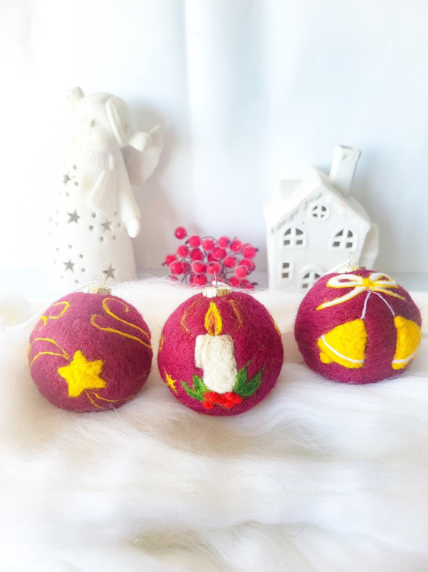 Set 3 globulețe "Red velvet"