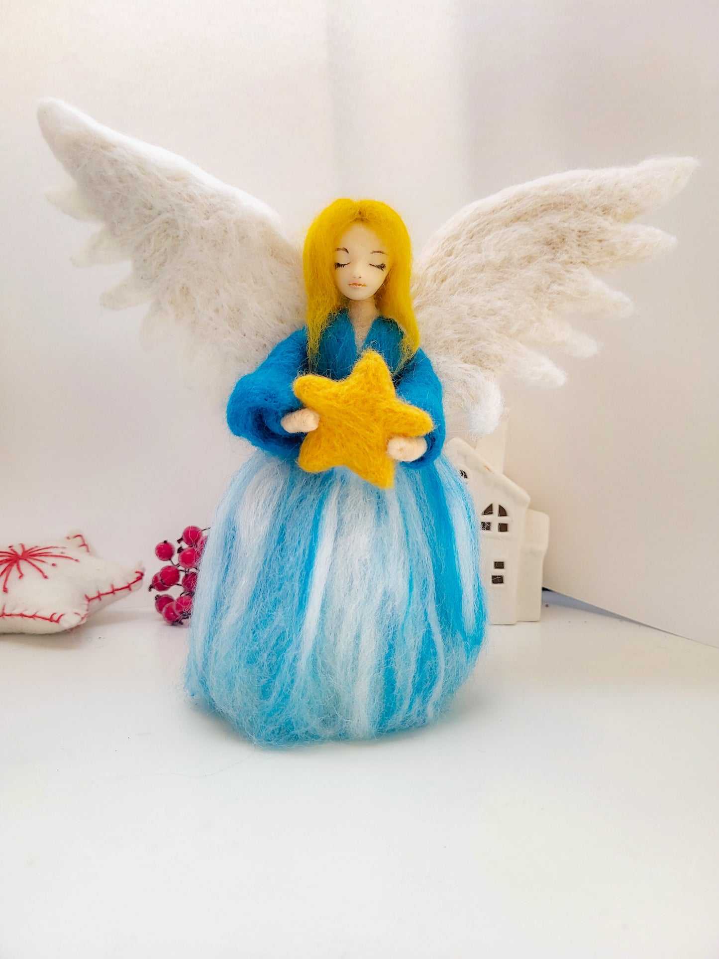 Îngeraș cu stea vârf de brad