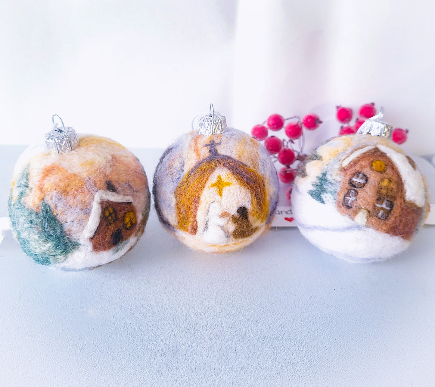 Set 3 globuri ""Apus de iarnă"