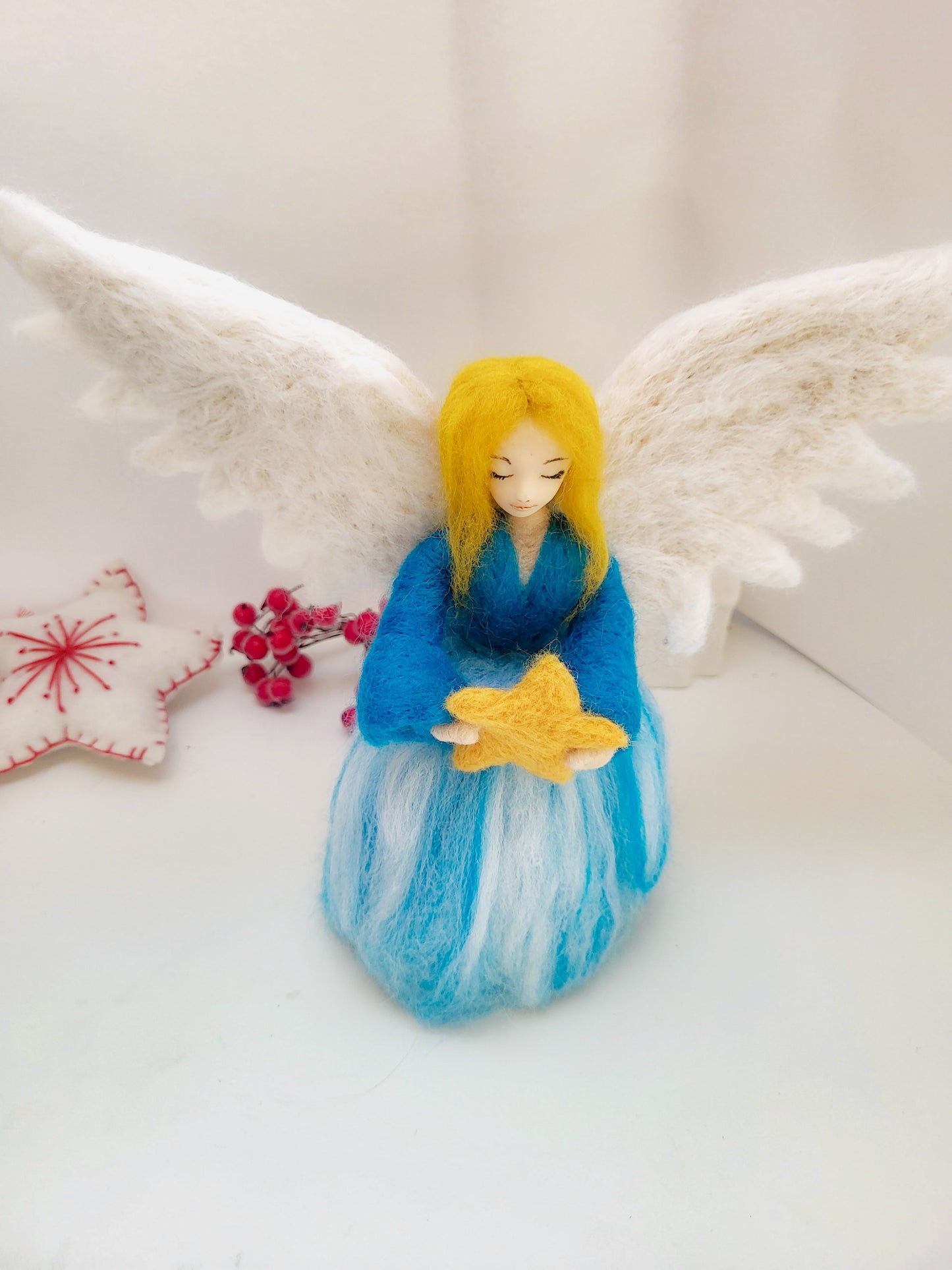 Îngeraș cu stea vârf de brad