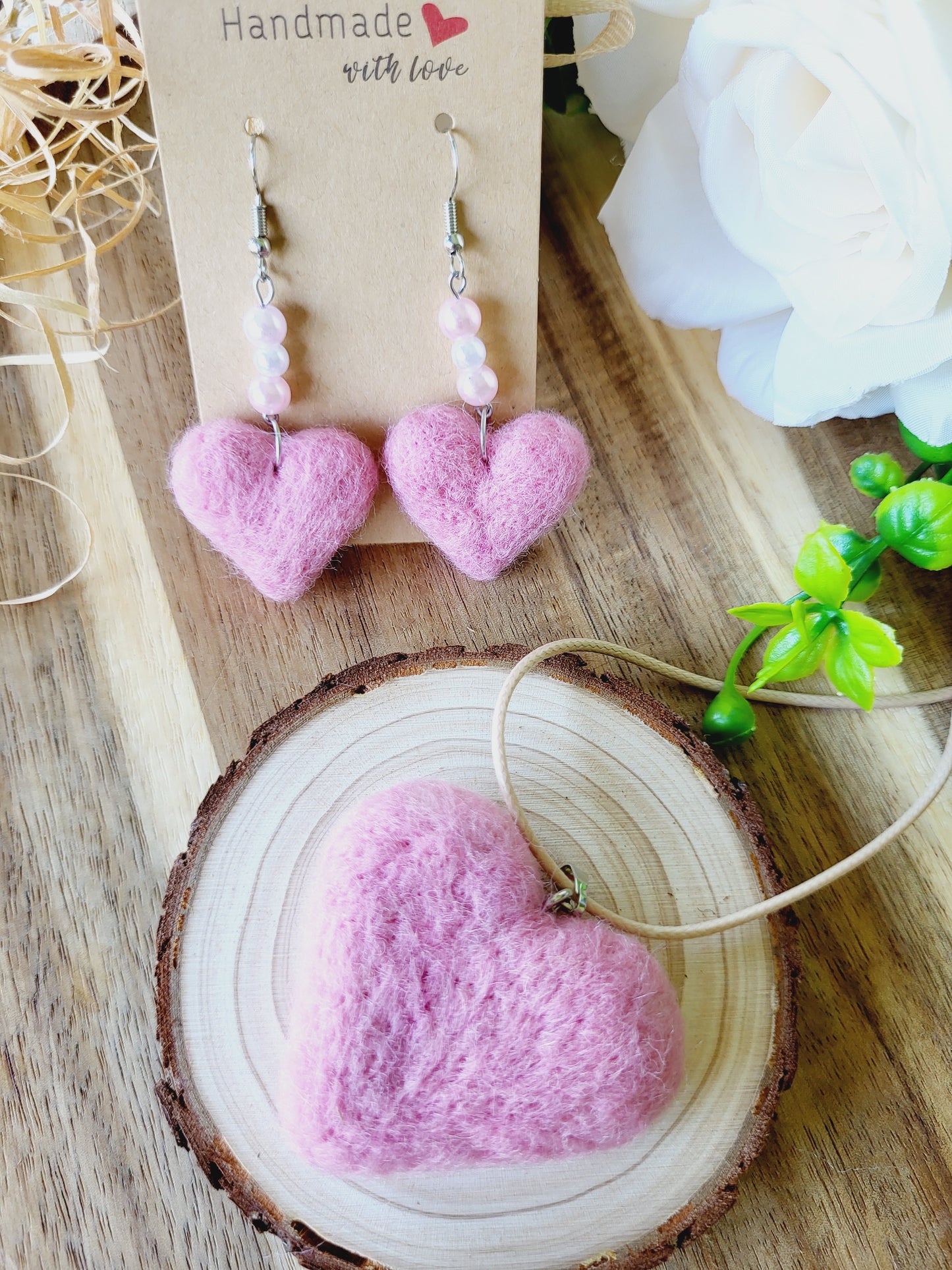 Set "Pretty pink" (lănțișor și cercei)