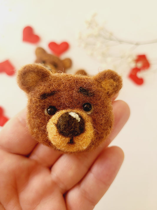 Broșă cap de ursuleț