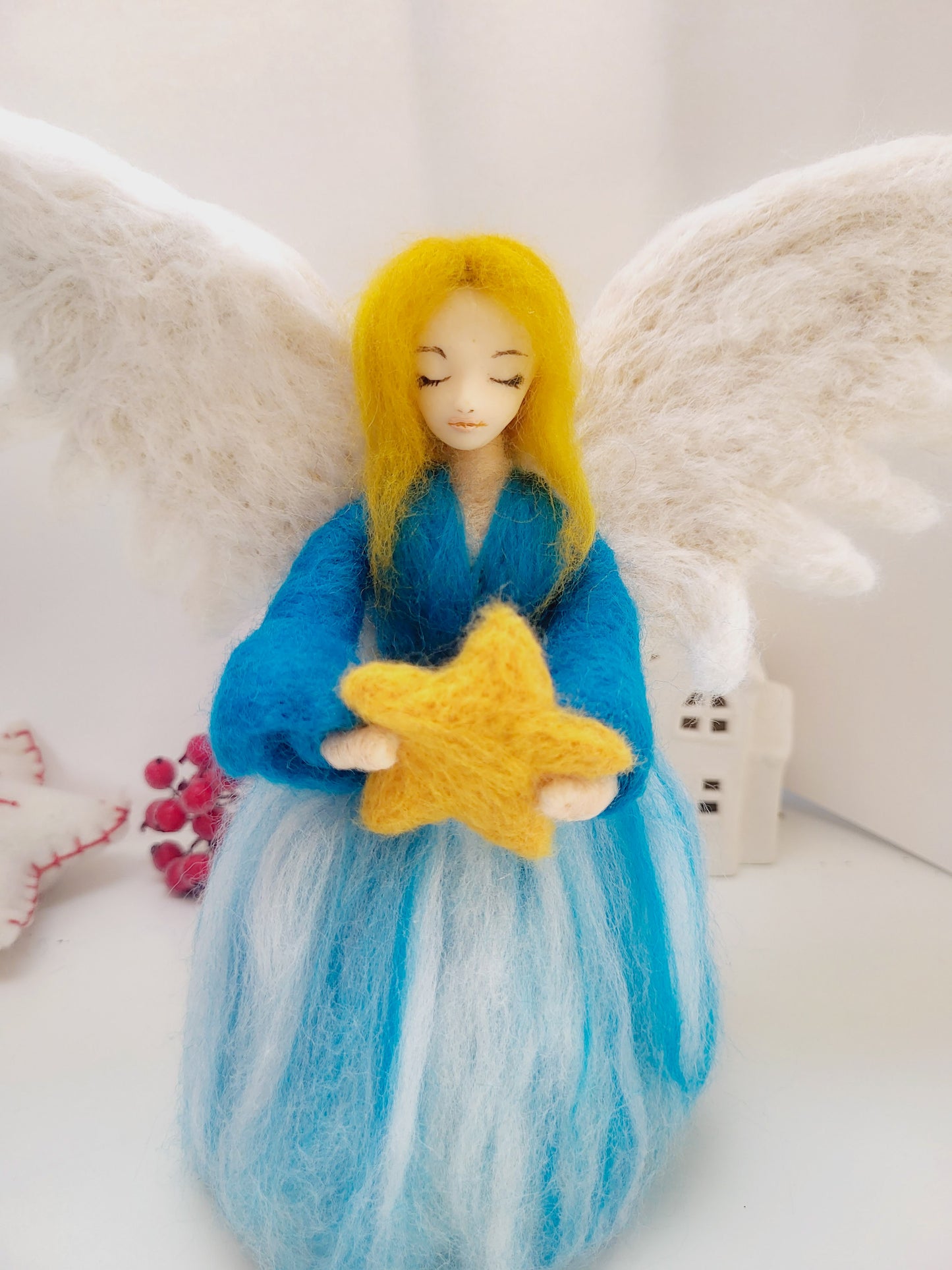 Îngeraș cu stea vârf de brad