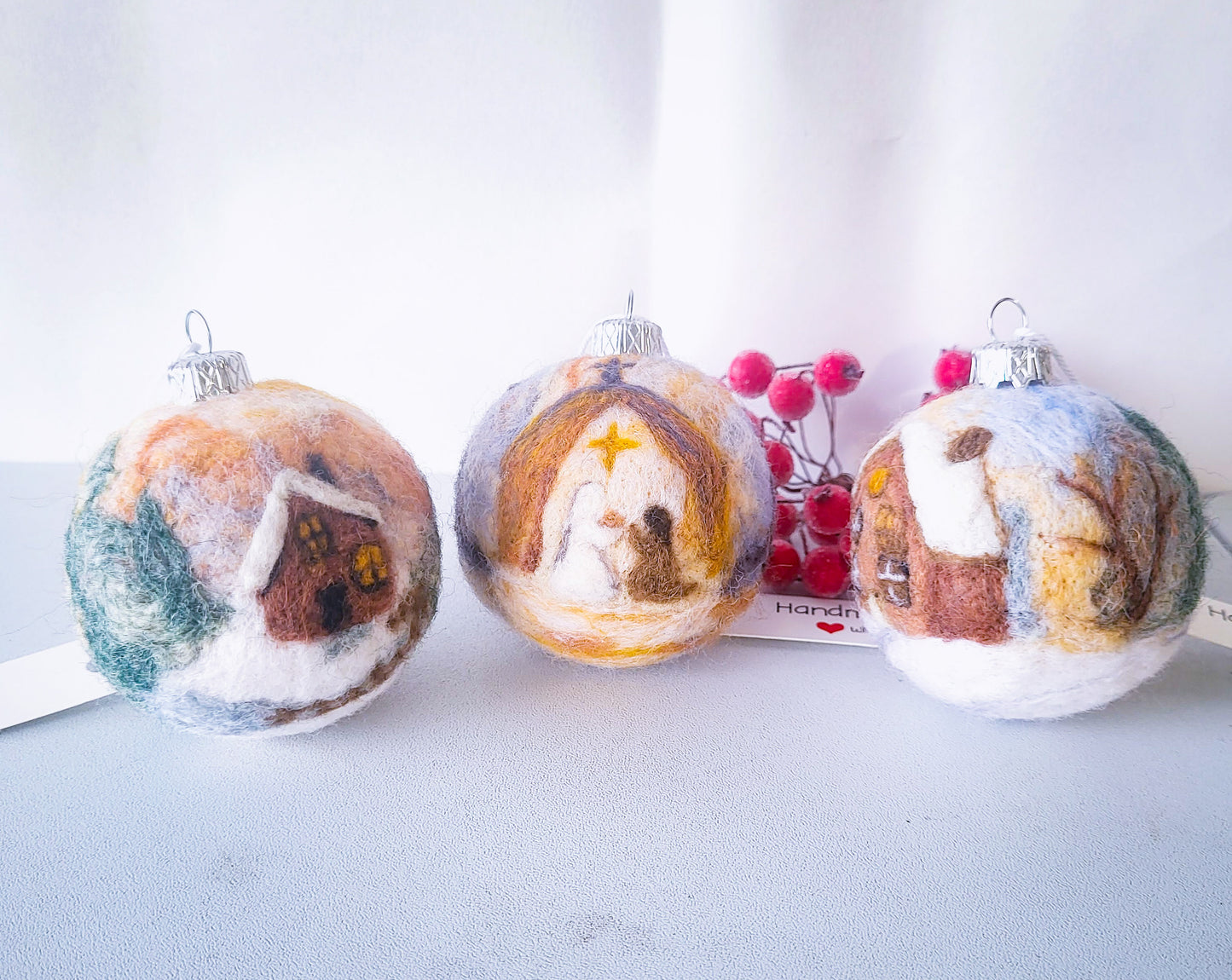 Set 3 globuri ""Apus de iarnă"