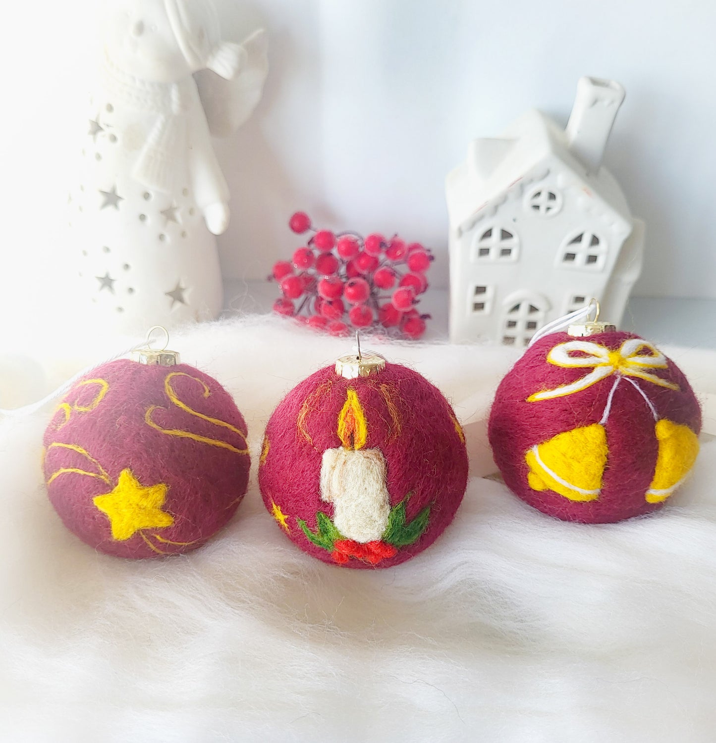 Set 3 globulețe "Red velvet"