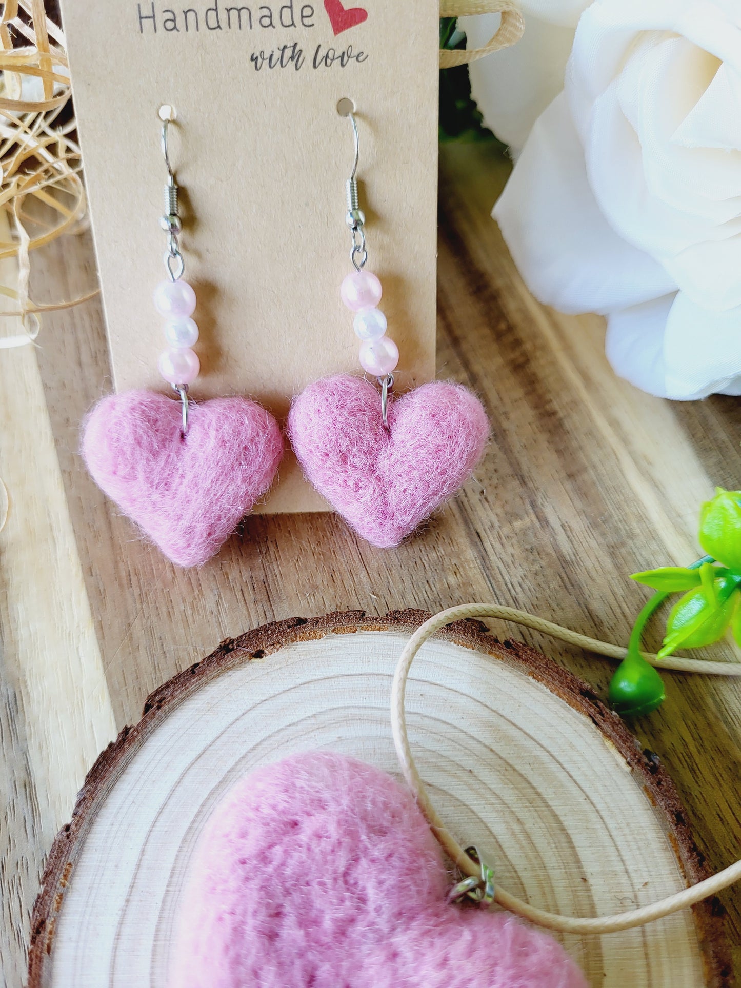 Set "Pretty pink" (lănțișor și cercei)