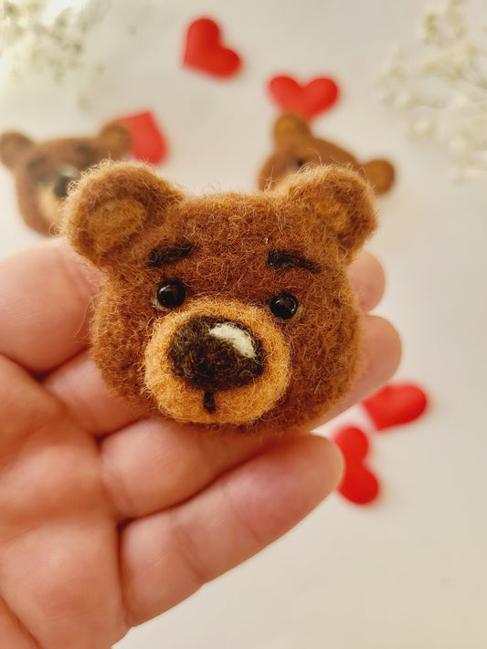 Broșă cap de ursuleț